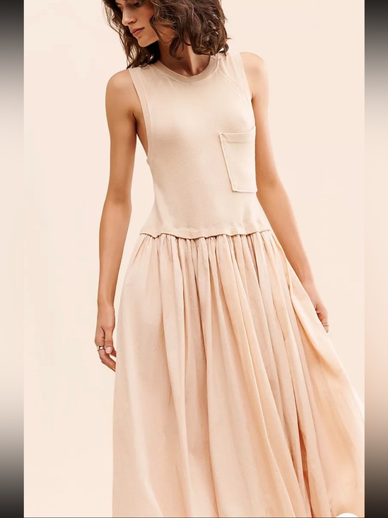 Free People Dresses & Skirts - Free People Sleeveless Cream Maxi Dress